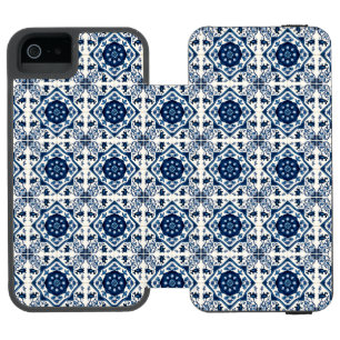 Coque-portefeuille iPhone 5 Incipio Watson™ Carrelage méditerranéen, Portugais, Azulejo, Majol