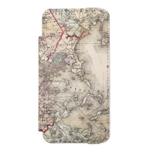 Coque-portefeuille iPhone 5 Incipio Watson™ Carte : Boston, 1883