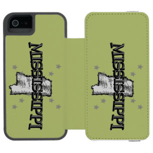 Coque-portefeuille iPhone 5 Incipio Watson™ Carte de l'État du Mississippi