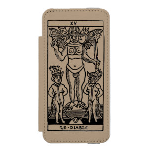 Coque-portefeuille iPhone 5 Incipio Watson™ Carte de tarot : Le diable
