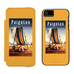 Coque-portefeuille iPhone 5 Incipio Watson™ Chaise de plage de chemins de fer et affiche