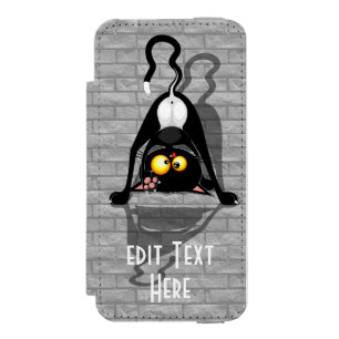 Coque-portefeuille iPhone 5 Incipio Watson™ Chat à l'envers Personnage de Dessin Animé Drôle