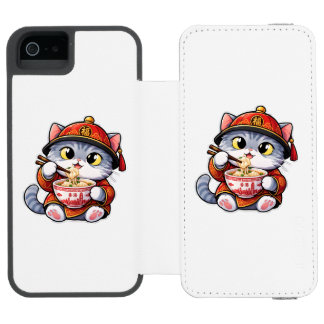 Coque-portefeuille iPhone 5 Incipio Watson™ Chat Japonais Qui Rappelle des Souvenirs de la Mai