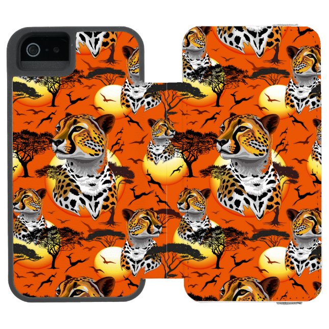 Coque Portefeuille Incipio Pour iPhone Cheetah African Feline Wild Animal (Folio Ouvert)