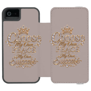 Coque-portefeuille iPhone 5 Incipio Watson™ Choisissez ma propre paix et mon propre succès