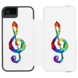 Coque-portefeuille iPhone 5 Incipio Watson™ Clé de musique arc-en-ciel