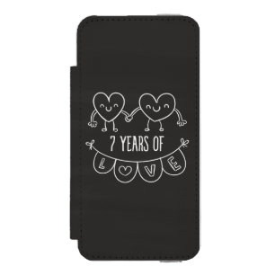 Coque-portefeuille iPhone 5 Incipio Watson™ Coeurs de calèche-cadeaux du 7e anniversaire