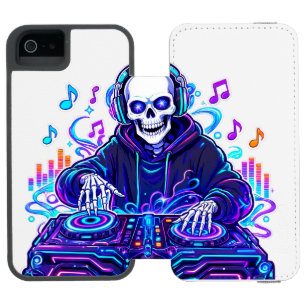 Coque-portefeuille iPhone 5 Incipio Watson™ Conception de squelette néon pour amateur de musiq