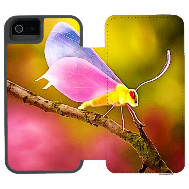 Coque Portefeuille Incipio Pour iPhone Conception d'une beauté ailée exotique (Folio Ouvert)