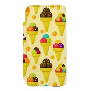 Coque-portefeuille iPhone 5 Incipio Watson™ Cornets de crème glacée colorés de bande dessinée