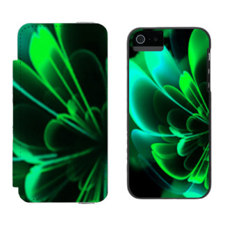 Coque-portefeuille iPhone 5 Incipio Watson™ Couleurs vertes Stylisé Moitié Corolla Fleur
