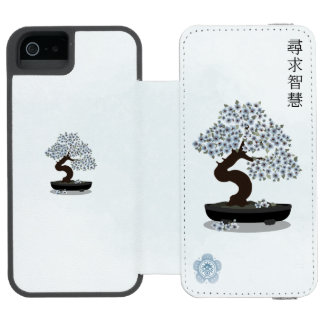 Coque-portefeuille iPhone 5 Incipio Watson™ Création graphique de bonsaï fleuri asiatique