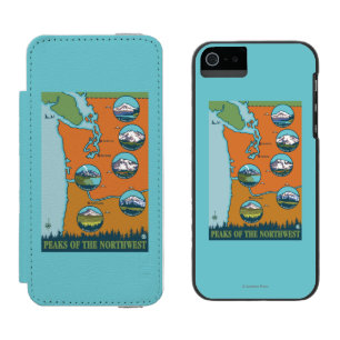 Coque-portefeuille iPhone 5 Incipio Watson™ Crêtes du nord-ouest - 5 montagnes différentes