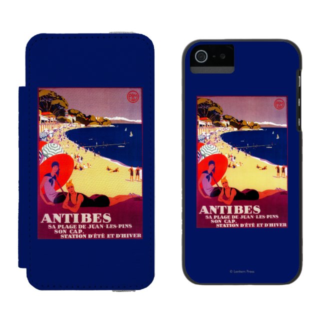 Coque Portefeuille Incipio Pour iPhone Cru PosterEurope d'Antibes (Côté par côté)