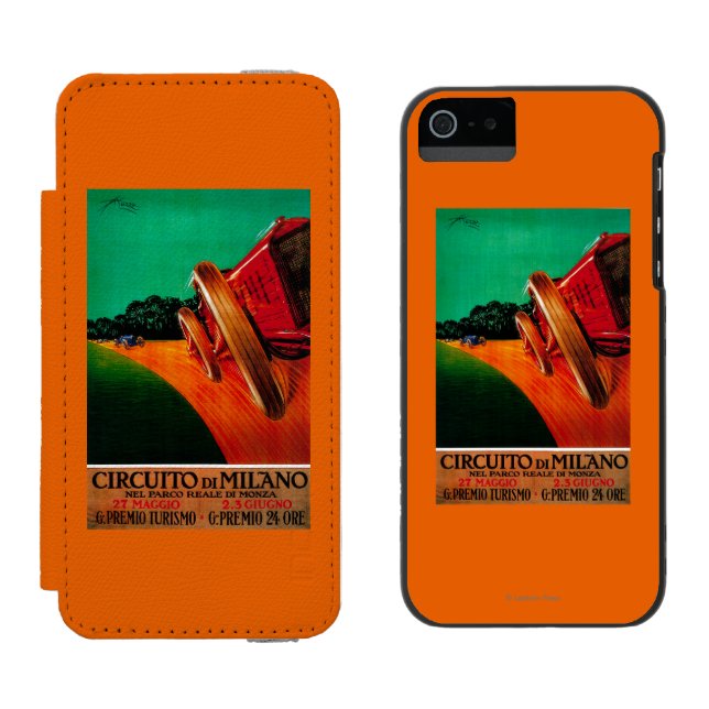 Coque Portefeuille Incipio Pour iPhone Cru PosterEurope de Milan de Di de Circuito (Côté par côté)
