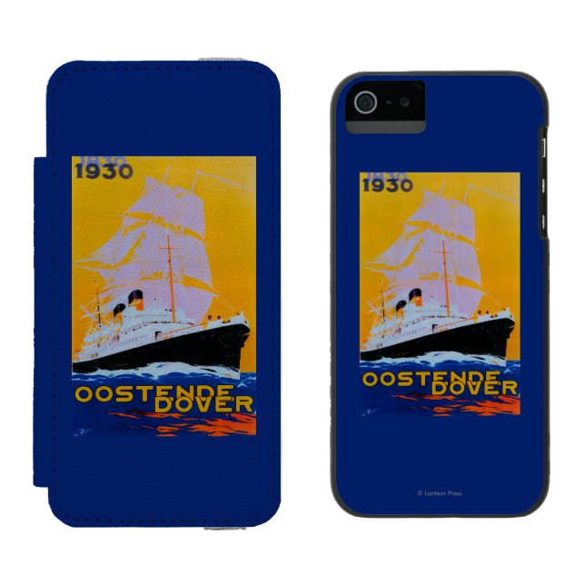 Coque Portefeuille Incipio Pour iPhone Cru PosterEurope d'Oostende Douvres (Côté par côté)