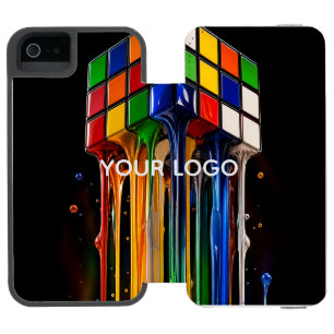 Coque-portefeuille iPhone 5 Incipio Watson™ Cube de Rubik Chrome Arc-en-Ciel Fondant