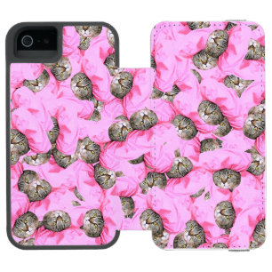 Coque-portefeuille iPhone 5 Incipio Watson™ Cute Chat dans un Motif Casquette rose Random