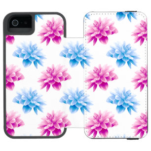 Coque-portefeuille iPhone 5 Incipio Watson™ Dahlia rose, Dahlia bleu, motif floral, fleurs
