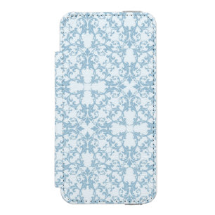 Coque-portefeuille iPhone 5 Incipio Watson™ Damassé bleu-clair