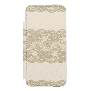 Coque-portefeuille iPhone 5 Incipio Watson™ Dentelle beige
