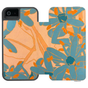 Coque-portefeuille iPhone 5 Incipio Watson™ Design de feuille contemporain en pêche