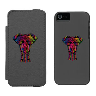Coque-portefeuille iPhone 5 Incipio Watson™ Dessin d'éléphant coloré