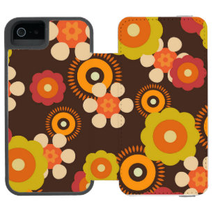 Coque-portefeuille iPhone 5 Incipio Watson™ Disco les années 70 60s Retro Flowers Pop Culture