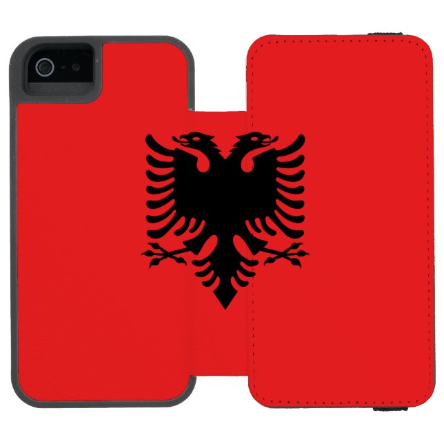 Coque Portefeuille Incipio Pour iPhone Drapeau patriotique albanais (Folio Ouvert)