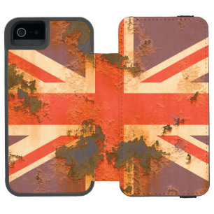 Coque-portefeuille iPhone 5 Incipio Watson™ Drapeau vintage rouillé Royaume-Uni
