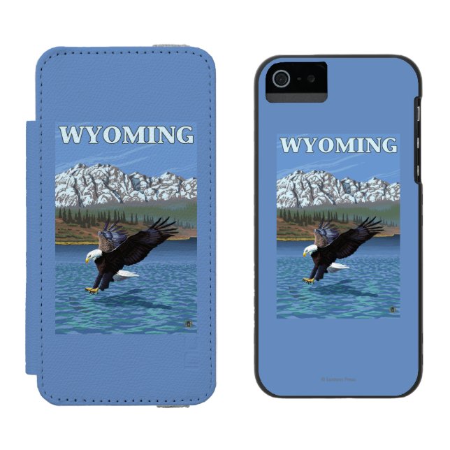 Coque Portefeuille Incipio Pour iPhone Eagle chauve plongeant - le Wyoming (Côté par côté)