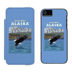 Coque-portefeuille iPhone 5 Incipio Watson™ Eagle chauve plongeant - Skagway, Alaska