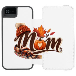 Coque-portefeuille iPhone 5 Incipio Watson™ Écharpe à carreaux Maman Automne Citrouille Cozy i