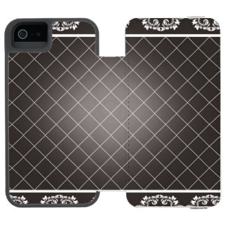Coque-portefeuille iPhone 5 Incipio Watson™ Elégant monochrome Damask porte-monnaie iPhone