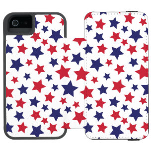 Coque-portefeuille iPhone 5 Incipio Watson™ Etoiles rouges et bleues, 4 juillet, Arrière - pla