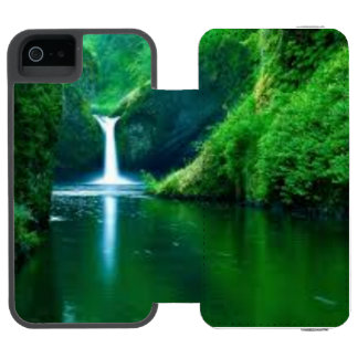 Coque-portefeuille iPhone 5 Incipio Watson™ Étui iPhone à texture de mousse abstraite verte