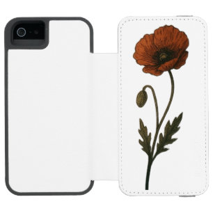 Coque-portefeuille iPhone 5 Incipio Watson™ Étui portefeuille pour iphone 6 Red poppy, wild el