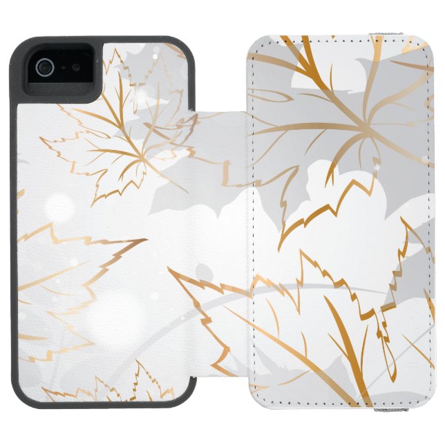 Coque Portefeuille Incipio Pour iPhone Feuilles d'or 3 (Folio Ouvert)