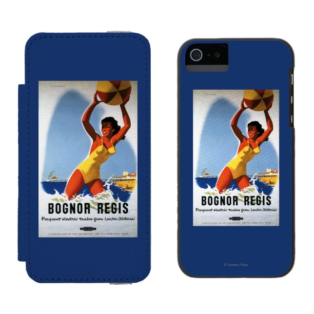 Coque Portefeuille Incipio Pour iPhone Fille de chemins de fer et affiche britanniques de (Côté par côté)