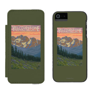 Coque-portefeuille iPhone 5 Incipio Watson™ Fleurs de ressort - parc national de Yellowstone