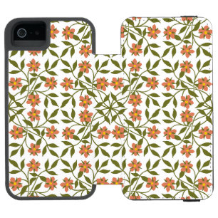 Coque-portefeuille iPhone 5 Incipio Watson™ Fleurs orange, motif floral, verdure, Bohème