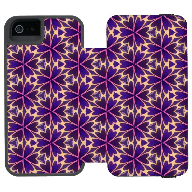 Coque Portefeuille Incipio Pour iPhone Fleurs roses or abstraites (Folio Ouvert)