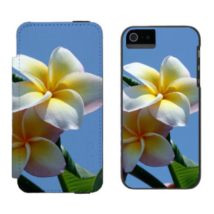Coque-portefeuille iPhone 5 Incipio Watson™ Fleurs voyantes de Frangipani de Plumeria