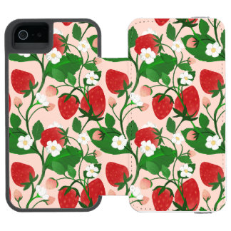Coque-portefeuille iPhone 5 Incipio Watson™ Fraise d'été en rose