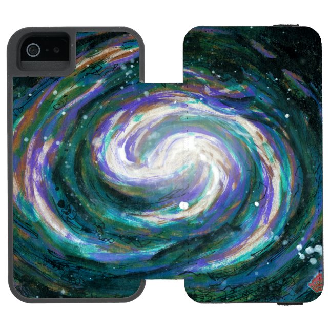 Coque Portefeuille Incipio Pour iPhone Galaxie spirale dans l'espace (Folio Ouvert)