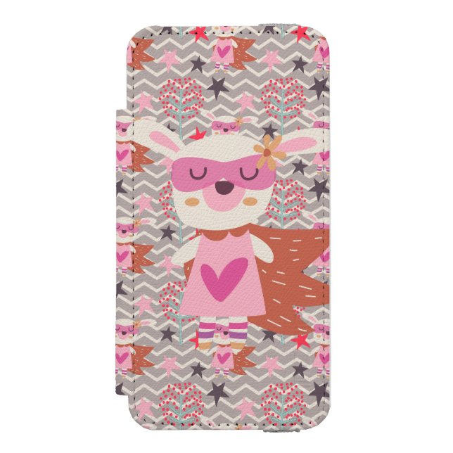 Coque Portefeuille Incipio Pour iPhone Girl Superhero Bunny (Folio Devant)