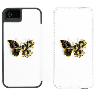 Coque-portefeuille iPhone 5 Incipio Watson™ Gold flower Butterfly with Black Orchid