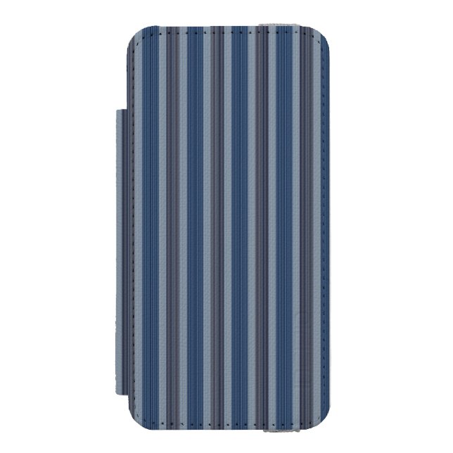 Coque Portefeuille Incipio Pour iPhone gray and denim pinstripes (Folio Devant)