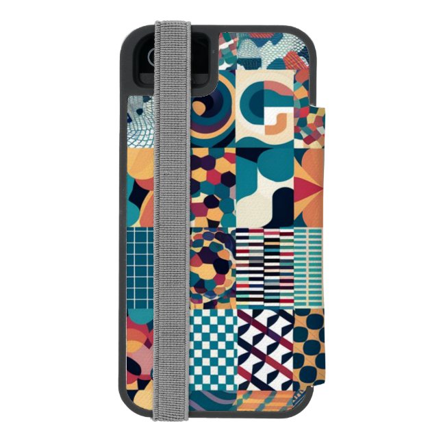 Coque Portefeuille Incipio Pour iPhone Grille artistique Collage iPhone / coque ipad (Folio Dos)