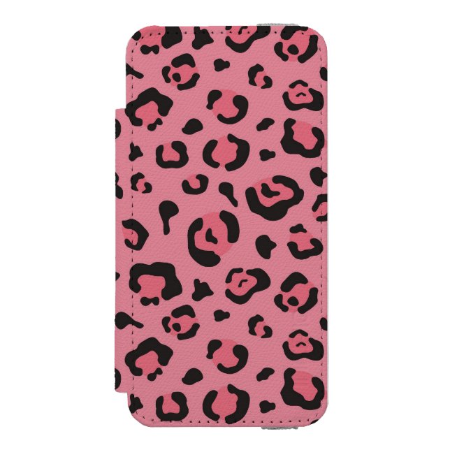 Coque Portefeuille Incipio Pour iPhone Illustration d'animal de rose de léopard (Folio Devant)
